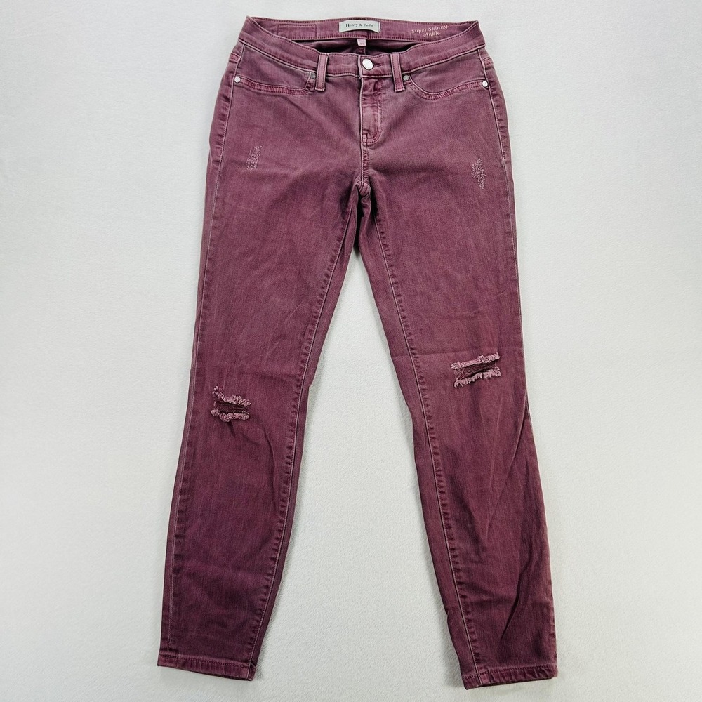 Henry & Belle Jeans Womens 27 Pink Super Skinny Ankle Stretch Denim Pants